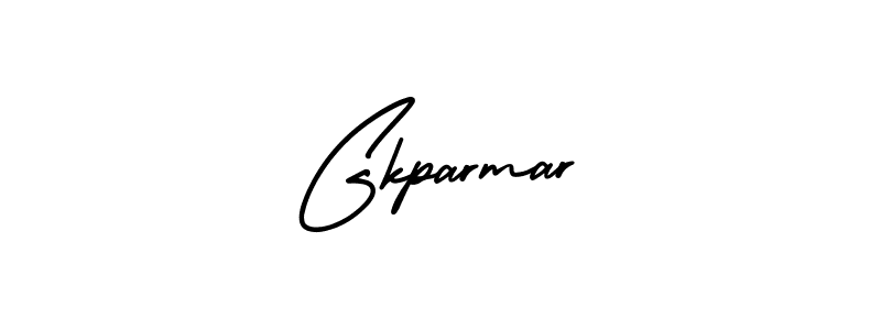 You should practise on your own different ways (AmerikaSignatureDemo-Regular) to write your name (Gkparmar) in signature. don't let someone else do it for you. Gkparmar signature style 3 images and pictures png