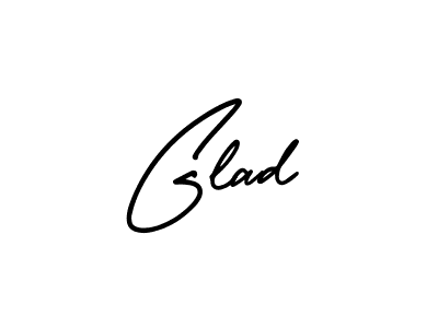 Glad stylish signature style. Best Handwritten Sign (AmerikaSignatureDemo-Regular) for my name. Handwritten Signature Collection Ideas for my name Glad. Glad signature style 3 images and pictures png