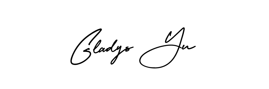 Gladys Yu stylish signature style. Best Handwritten Sign (AmerikaSignatureDemo-Regular) for my name. Handwritten Signature Collection Ideas for my name Gladys Yu. Gladys Yu signature style 3 images and pictures png