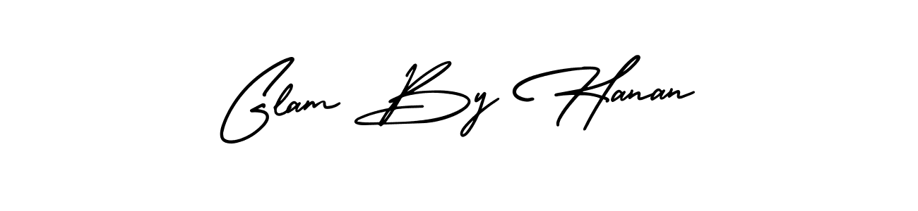 The best way (AmerikaSignatureDemo-Regular) to make a short signature is to pick only two or three words in your name. The name Glam By Hanan include a total of six letters. For converting this name. Glam By Hanan signature style 3 images and pictures png