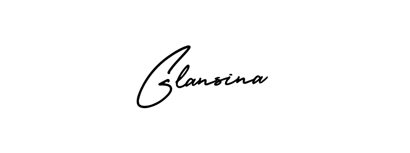 You should practise on your own different ways (AmerikaSignatureDemo-Regular) to write your name (Glansina) in signature. don't let someone else do it for you. Glansina signature style 3 images and pictures png