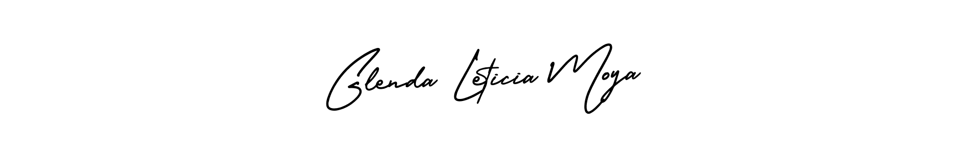 The best way (AmerikaSignatureDemo-Regular) to make a short signature is to pick only two or three words in your name. The name Glenda Leticia Moya include a total of six letters. For converting this name. Glenda Leticia Moya signature style 3 images and pictures png