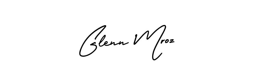 You should practise on your own different ways (AmerikaSignatureDemo-Regular) to write your name (Glenn Mroz) in signature. don't let someone else do it for you. Glenn Mroz signature style 3 images and pictures png