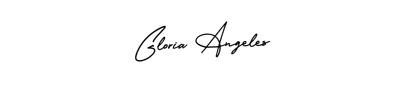 This is the best signature style for the Gloria Angeles name. Also you like these signature font (AmerikaSignatureDemo-Regular). Mix name signature. Gloria Angeles signature style 3 images and pictures png