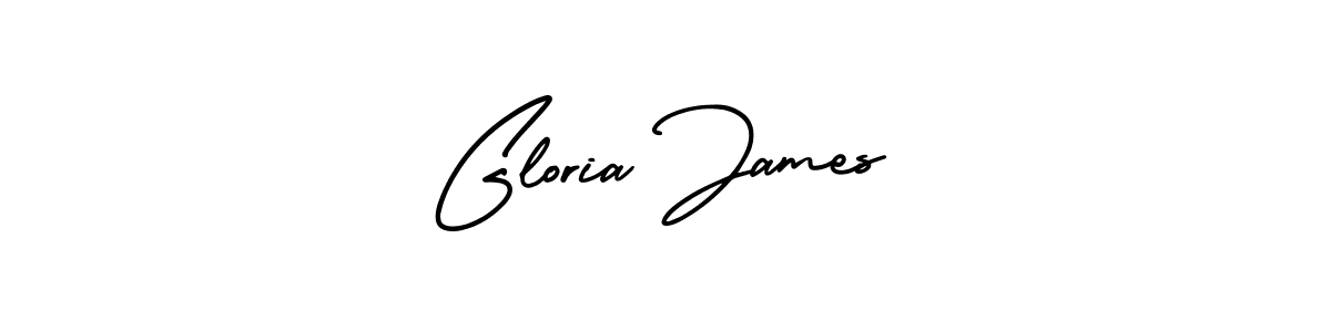 You should practise on your own different ways (AmerikaSignatureDemo-Regular) to write your name (Gloria James) in signature. don't let someone else do it for you. Gloria James signature style 3 images and pictures png