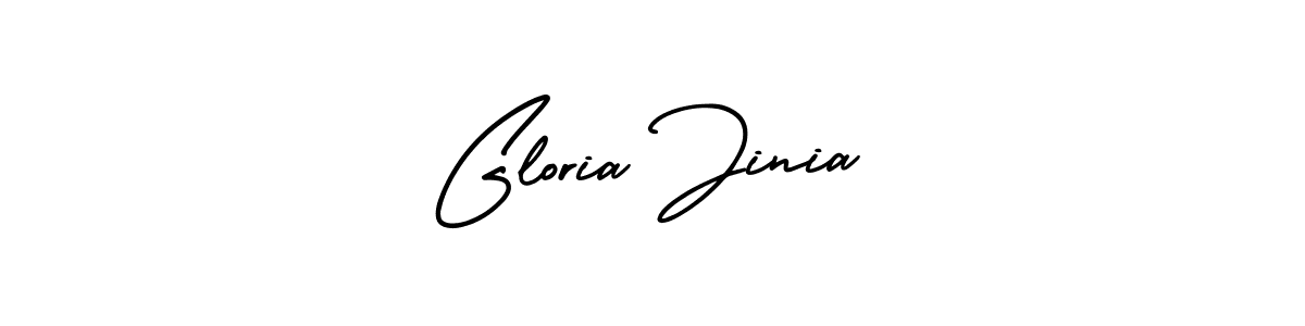 Gloria Jinia stylish signature style. Best Handwritten Sign (AmerikaSignatureDemo-Regular) for my name. Handwritten Signature Collection Ideas for my name Gloria Jinia. Gloria Jinia signature style 3 images and pictures png