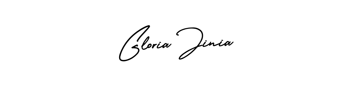 Gloria Jinia stylish signature style. Best Handwritten Sign (AmerikaSignatureDemo-Regular) for my name. Handwritten Signature Collection Ideas for my name Gloria Jinia. Gloria Jinia signature style 3 images and pictures png