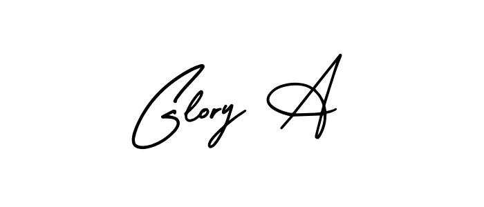 How to make Glory A name signature. Use AmerikaSignatureDemo-Regular style for creating short signs online. This is the latest handwritten sign. Glory A signature style 3 images and pictures png