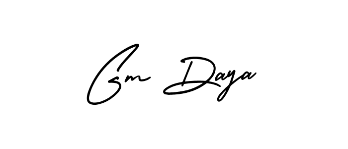 Gm Daya stylish signature style. Best Handwritten Sign (AmerikaSignatureDemo-Regular) for my name. Handwritten Signature Collection Ideas for my name Gm Daya. Gm Daya signature style 3 images and pictures png