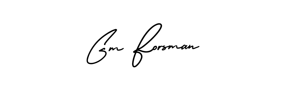 Gm Forsman stylish signature style. Best Handwritten Sign (AmerikaSignatureDemo-Regular) for my name. Handwritten Signature Collection Ideas for my name Gm Forsman. Gm Forsman signature style 3 images and pictures png