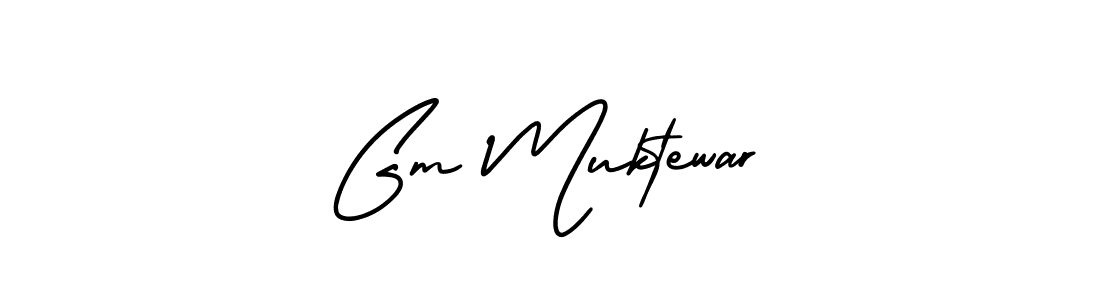 Make a beautiful signature design for name Gm Muktewar. With this signature (AmerikaSignatureDemo-Regular) style, you can create a handwritten signature for free. Gm Muktewar signature style 3 images and pictures png