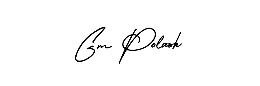 Design your own signature with our free online signature maker. With this signature software, you can create a handwritten (AmerikaSignatureDemo-Regular) signature for name Gm Polash. Gm Polash signature style 3 images and pictures png