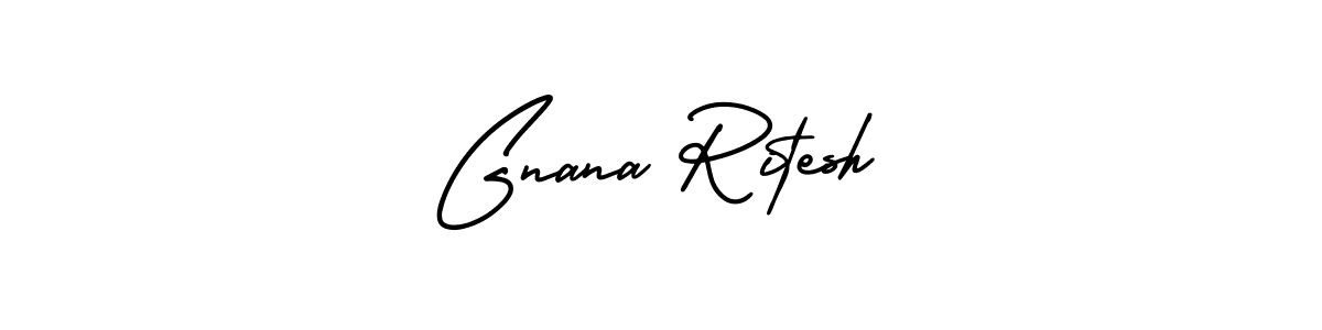 Also we have Gnana Ritesh name is the best signature style. Create professional handwritten signature collection using AmerikaSignatureDemo-Regular autograph style. Gnana Ritesh signature style 3 images and pictures png