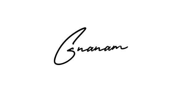 Make a beautiful signature design for name Gnanam. With this signature (AmerikaSignatureDemo-Regular) style, you can create a handwritten signature for free. Gnanam signature style 3 images and pictures png