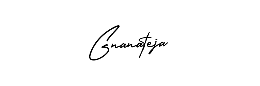 Make a beautiful signature design for name Gnanateja. With this signature (AmerikaSignatureDemo-Regular) style, you can create a handwritten signature for free. Gnanateja signature style 3 images and pictures png