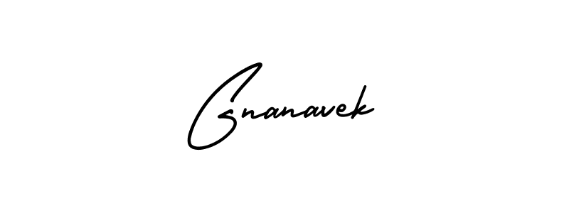 How to make Gnanavek name signature. Use AmerikaSignatureDemo-Regular style for creating short signs online. This is the latest handwritten sign. Gnanavek signature style 3 images and pictures png