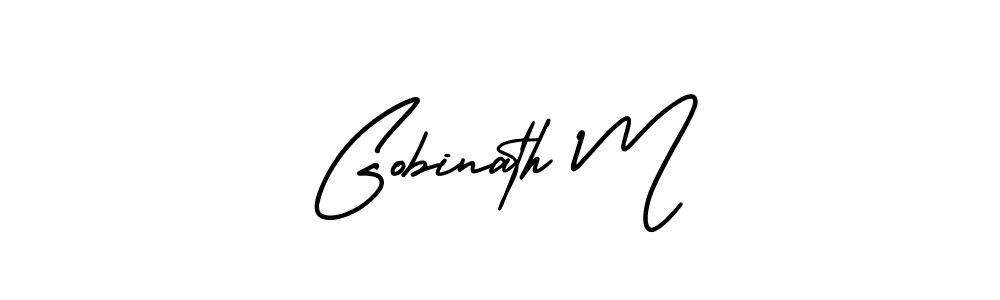 if you are searching for the best signature style for your name Gobinath M. so please give up your signature search. here we have designed multiple signature styles  using AmerikaSignatureDemo-Regular. Gobinath M signature style 3 images and pictures png