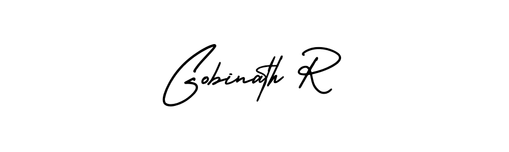 This is the best signature style for the Gobinath R name. Also you like these signature font (AmerikaSignatureDemo-Regular). Mix name signature. Gobinath R signature style 3 images and pictures png