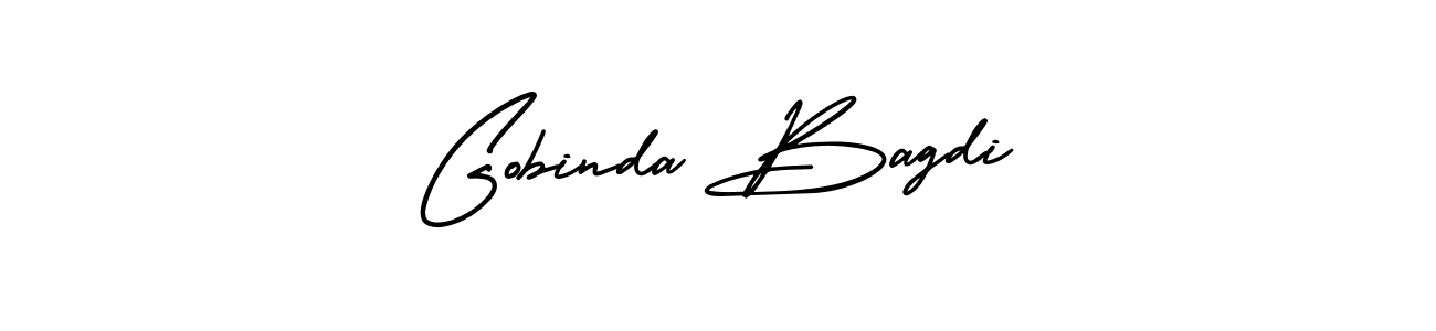 The best way (AmerikaSignatureDemo-Regular) to make a short signature is to pick only two or three words in your name. The name Gobinda Bagdi include a total of six letters. For converting this name. Gobinda Bagdi signature style 3 images and pictures png