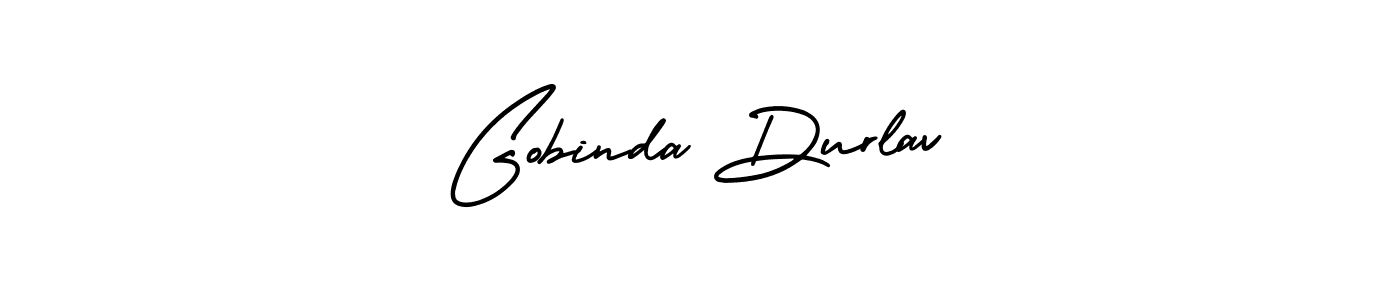 The best way (AmerikaSignatureDemo-Regular) to make a short signature is to pick only two or three words in your name. The name Gobinda Durlav include a total of six letters. For converting this name. Gobinda Durlav signature style 3 images and pictures png