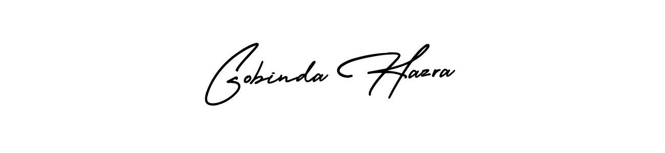 This is the best signature style for the Gobinda Hazra name. Also you like these signature font (AmerikaSignatureDemo-Regular). Mix name signature. Gobinda Hazra signature style 3 images and pictures png