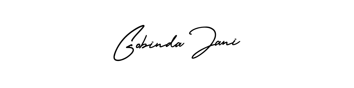 if you are searching for the best signature style for your name Gobinda Jani. so please give up your signature search. here we have designed multiple signature styles  using AmerikaSignatureDemo-Regular. Gobinda Jani signature style 3 images and pictures png