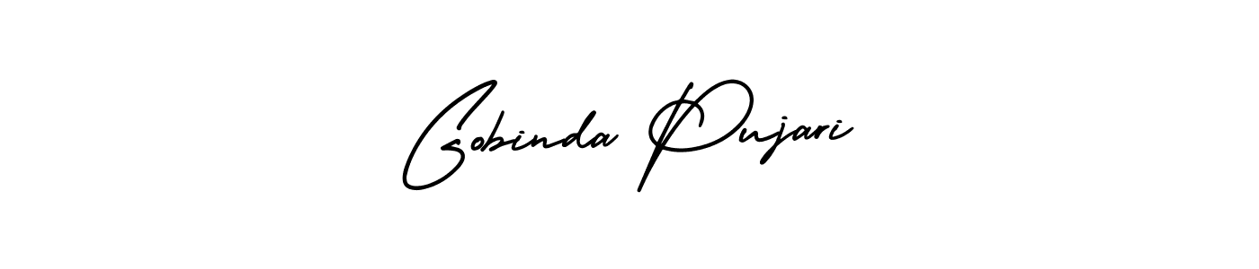 How to make Gobinda Pujari name signature. Use AmerikaSignatureDemo-Regular style for creating short signs online. This is the latest handwritten sign. Gobinda Pujari signature style 3 images and pictures png