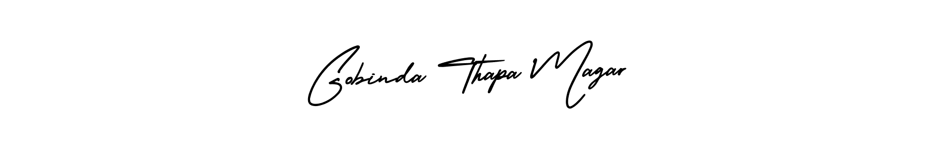 Gobinda Thapa Magar stylish signature style. Best Handwritten Sign (AmerikaSignatureDemo-Regular) for my name. Handwritten Signature Collection Ideas for my name Gobinda Thapa Magar. Gobinda Thapa Magar signature style 3 images and pictures png