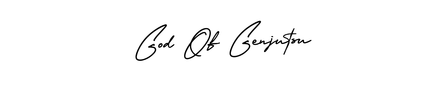 Make a beautiful signature design for name God Of Genjutsu. With this signature (AmerikaSignatureDemo-Regular) style, you can create a handwritten signature for free. God Of Genjutsu signature style 3 images and pictures png