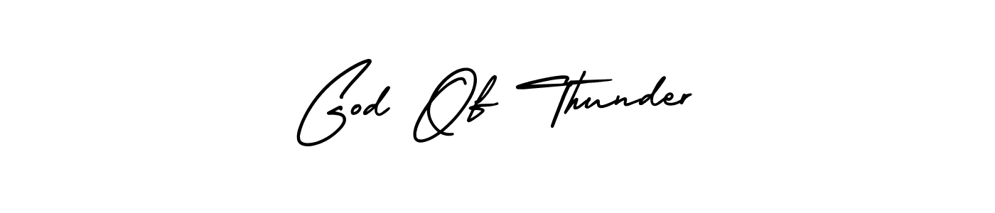 God Of Thunder stylish signature style. Best Handwritten Sign (AmerikaSignatureDemo-Regular) for my name. Handwritten Signature Collection Ideas for my name God Of Thunder. God Of Thunder signature style 3 images and pictures png