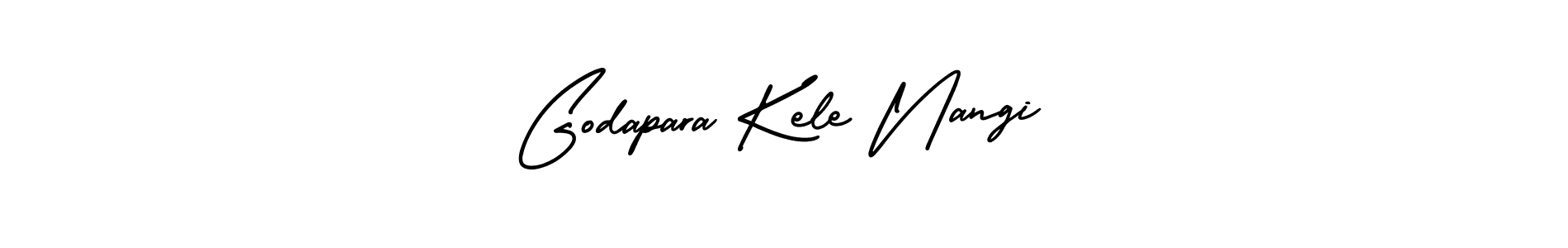 The best way (AmerikaSignatureDemo-Regular) to make a short signature is to pick only two or three words in your name. The name Godapara Kele Nangi include a total of six letters. For converting this name. Godapara Kele Nangi signature style 3 images and pictures png