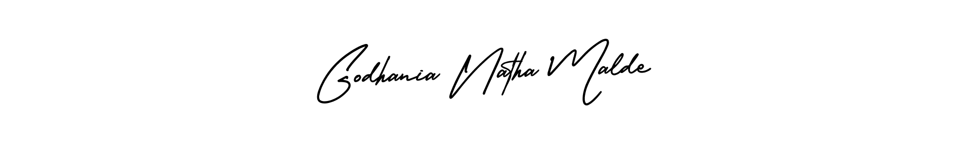 Make a beautiful signature design for name Godhania Natha Malde. With this signature (AmerikaSignatureDemo-Regular) style, you can create a handwritten signature for free. Godhania Natha Malde signature style 3 images and pictures png