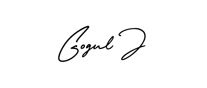 Make a beautiful signature design for name Gogul J. With this signature (AmerikaSignatureDemo-Regular) style, you can create a handwritten signature for free. Gogul J signature style 3 images and pictures png