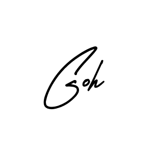 You should practise on your own different ways (AmerikaSignatureDemo-Regular) to write your name (Goh) in signature. don't let someone else do it for you. Goh signature style 3 images and pictures png