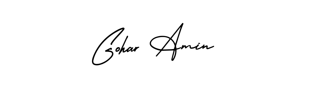 Make a beautiful signature design for name Gohar Amin. With this signature (AmerikaSignatureDemo-Regular) style, you can create a handwritten signature for free. Gohar Amin signature style 3 images and pictures png