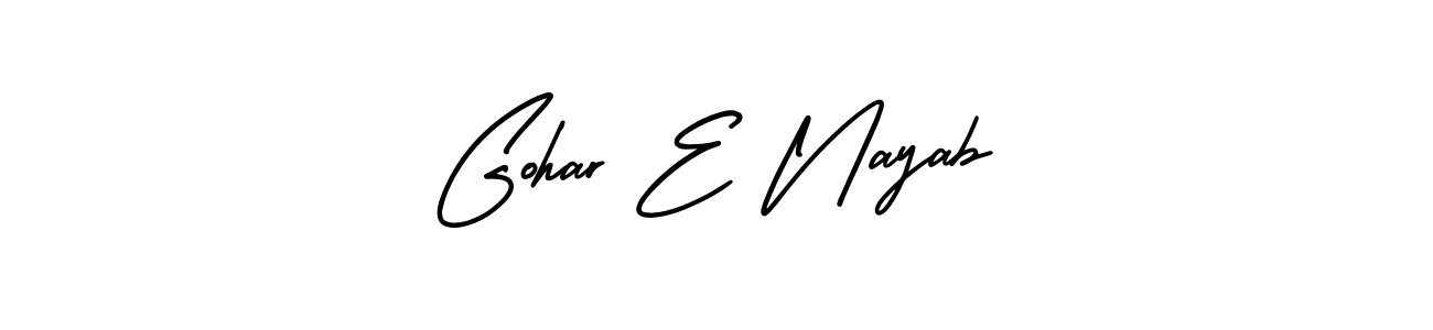 if you are searching for the best signature style for your name Gohar E Nayab. so please give up your signature search. here we have designed multiple signature styles  using AmerikaSignatureDemo-Regular. Gohar E Nayab signature style 3 images and pictures png