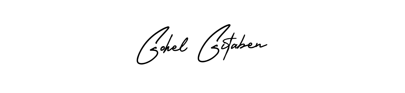 How to make Gohel Gitaben name signature. Use AmerikaSignatureDemo-Regular style for creating short signs online. This is the latest handwritten sign. Gohel Gitaben signature style 3 images and pictures png
