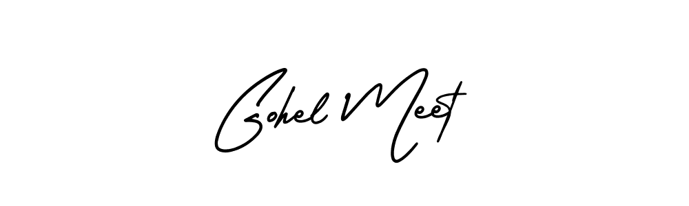 if you are searching for the best signature style for your name Gohel Meet. so please give up your signature search. here we have designed multiple signature styles  using AmerikaSignatureDemo-Regular. Gohel Meet signature style 3 images and pictures png