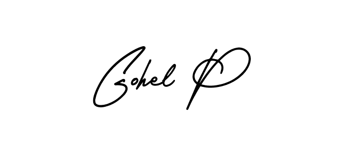 How to make Gohel P signature? AmerikaSignatureDemo-Regular is a professional autograph style. Create handwritten signature for Gohel P name. Gohel P signature style 3 images and pictures png