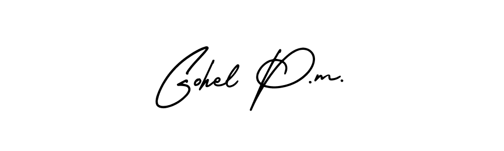 Make a beautiful signature design for name Gohel P.m.. With this signature (AmerikaSignatureDemo-Regular) style, you can create a handwritten signature for free. Gohel P.m. signature style 3 images and pictures png