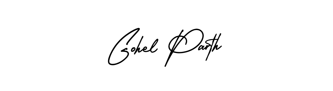 You should practise on your own different ways (AmerikaSignatureDemo-Regular) to write your name (Gohel Parth) in signature. don't let someone else do it for you. Gohel Parth signature style 3 images and pictures png