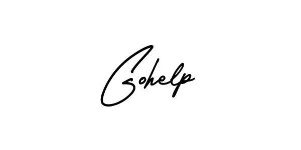 Gohelp stylish signature style. Best Handwritten Sign (AmerikaSignatureDemo-Regular) for my name. Handwritten Signature Collection Ideas for my name Gohelp. Gohelp signature style 3 images and pictures png