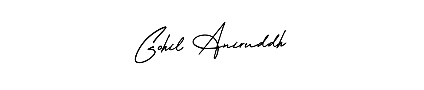 Use a signature maker to create a handwritten signature online. With this signature software, you can design (AmerikaSignatureDemo-Regular) your own signature for name Gohil Aniruddh. Gohil Aniruddh signature style 3 images and pictures png