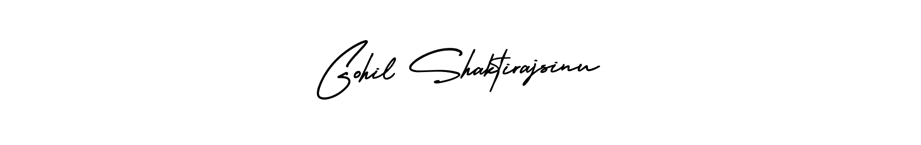 The best way (AmerikaSignatureDemo-Regular) to make a short signature is to pick only two or three words in your name. The name Gohil Shaktirajsinu include a total of six letters. For converting this name. Gohil Shaktirajsinu signature style 3 images and pictures png