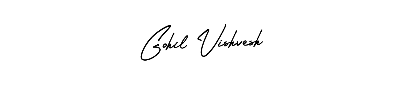 Design your own signature with our free online signature maker. With this signature software, you can create a handwritten (AmerikaSignatureDemo-Regular) signature for name Gohil Vishvesh. Gohil Vishvesh signature style 3 images and pictures png