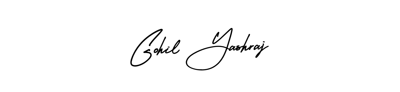 This is the best signature style for the Gohil Yashraj name. Also you like these signature font (AmerikaSignatureDemo-Regular). Mix name signature. Gohil Yashraj signature style 3 images and pictures png