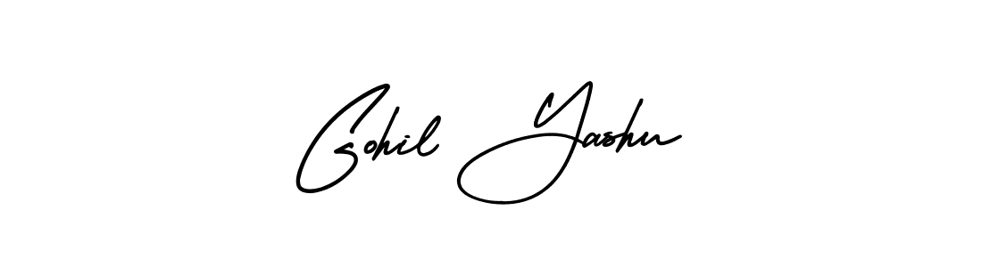 How to make Gohil Yashu name signature. Use AmerikaSignatureDemo-Regular style for creating short signs online. This is the latest handwritten sign. Gohil Yashu signature style 3 images and pictures png