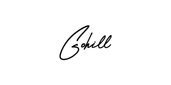 How to make Gohill signature? AmerikaSignatureDemo-Regular is a professional autograph style. Create handwritten signature for Gohill name. Gohill signature style 3 images and pictures png