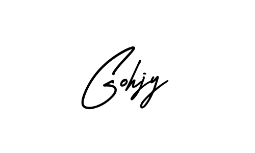 How to Draw Gohjy signature style? AmerikaSignatureDemo-Regular is a latest design signature styles for name Gohjy. Gohjy signature style 3 images and pictures png