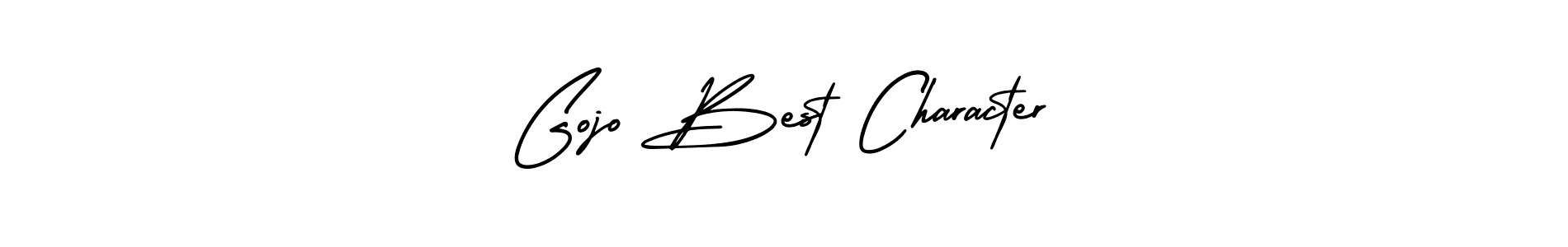 The best way (AmerikaSignatureDemo-Regular) to make a short signature is to pick only two or three words in your name. The name Gojo Best Character include a total of six letters. For converting this name. Gojo Best Character signature style 3 images and pictures png